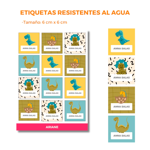 ETIQUETAS RESISTENTES AL AGUA / DINO