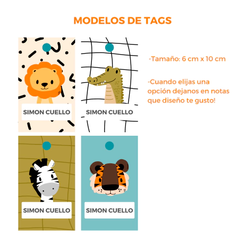 TAGS PARA MOCHILA PLASTIFICADA / SELVA