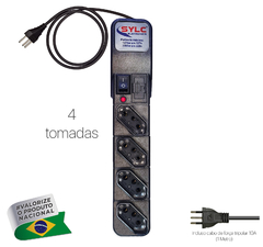 REGUA - PROTETOR CX PLASTICA 4 TOMADA - KIT 5UN - loja online