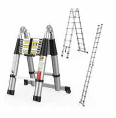 ESCADA TELESCOPICA DOBRAVEL E DEGRAUS DE ALUMINIO - 3,8M na internet