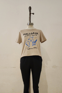 #3057 Remera algodon con lycra mc estampado mallorca "New York" - comprar online