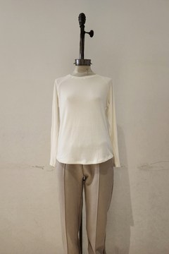 #3112 Remera morley frizado ml manga ranglan etiqueta standard "Hazelnut"