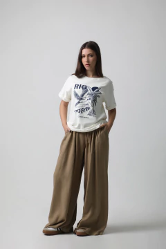 #5501 Pantalon lino con tiras "Brasilia" - Bluming