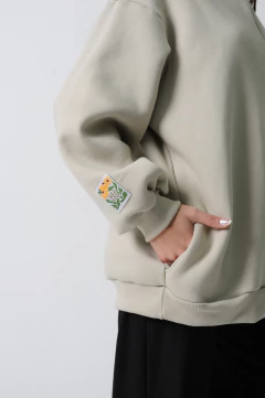 #4005 Campera oversize friza con etiqueta wild "Lima" - tienda online