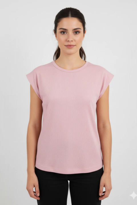 #3302 Remera ribb con lycra mc con etiqueta no regret "Malva"