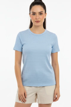 #3306 Remera morley rayado mc con etiqueta no regret "New York" - comprar online