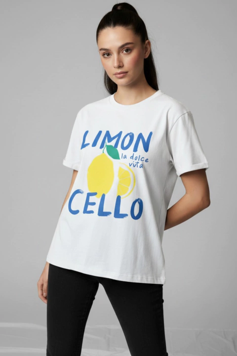 #3260 Remeron algodon mc estampado lemon y manga atraque "Market"