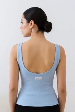 #3265 Musculosa ribb con lycra espalda abierta con etiqueta standard "Tomate" - comprar online