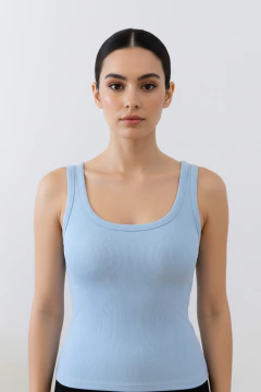 #3265 Musculosa ribb con lycra espalda abierta con etiqueta standard "Tomate"