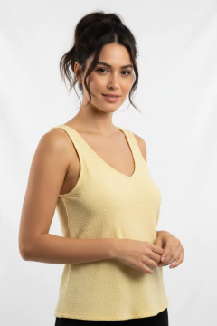 #3268 Musculosa bambula con etiqueta rock "Springfield"