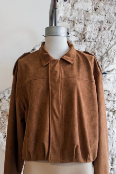 #4031 Campera suede con forreria, solapa, cierre "Verona B" - comprar online