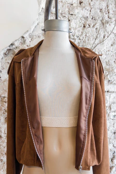 #4031 Campera suede con forreria, solapa, cierre "Verona B" en internet
