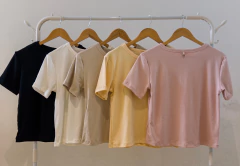 #3296 Remera ribb con lycra mc con aplique ancla "New York" - comprar online