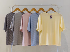 #3305 Remeron morley rayado mc con etiqueta rock "Market" - comprar online