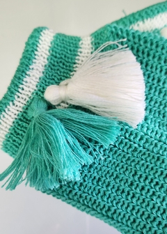 Mini Polaina com Pompom de Franja Verde - comprar online