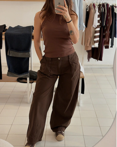 Baggy Gabardina Militar - Chocolate