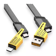 Cable USB-C 4 en 1 Carga Rápida 65W Trenzado Nailon Transferencia de Datos en internet
