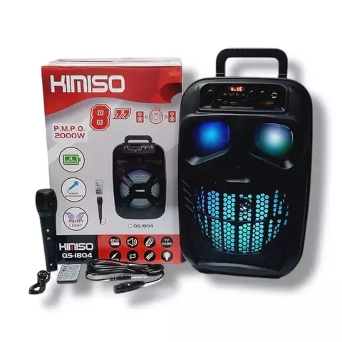 Parlante 8" Pulgadas Calavera Micrófono y Luces LED (S)