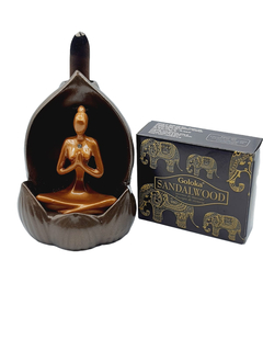 Incensário Cascata De Fumaça Yoga Lótus + Incenso Sandalwood - comprar online