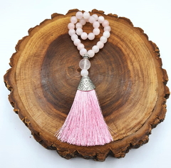 Japamala De Pedra Quartzo Rosa 27 Contas De 8mm na internet
