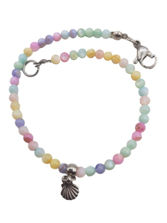 Pulseira De Contas De Concha Fecho De Aço