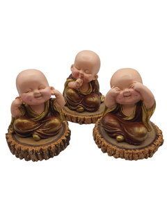 Trio de Budas Sábios Gesso - comprar online