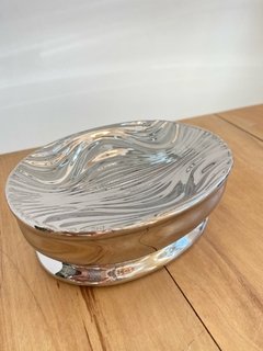Jabonera de ceramica plata - comprar online