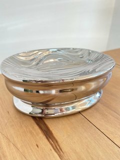 Jabonera de ceramica plata