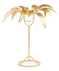 Portavela palmera dorado