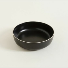 Bowl / Fuente negra con ribete natural - comprar online