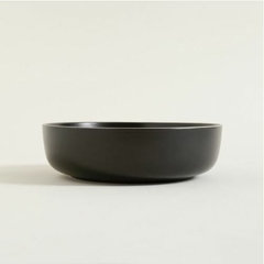 Bowl / Fuente negra con ribete natural en internet