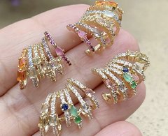 Brinco cravejado multicolorido banhado a ouro 18k - comprar online