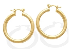 Brinco argola fosca lisa banho ouro