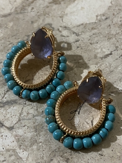 Brinco cristal banhado a ouro 18k