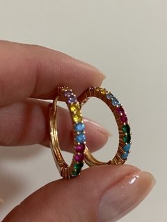 Argola colorida banhada a ouro 18k - comprar online