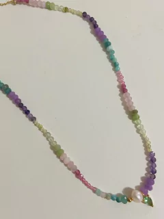 Colar choker cristais banhados a ouro 18k - comprar online