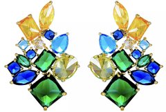 Brinco multicolorido pedras