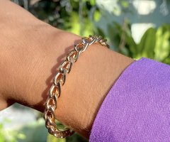 Bracelete elos banhado a ouro 18k na internet