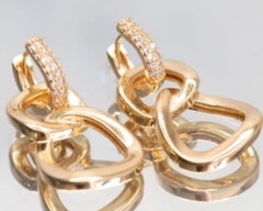 Brinco elos banho ouro 18k