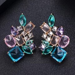 Brinco multicolorido pedras - Ananogueirasemijoias