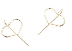 Brinco coração gancho banhado a ouro 18k - comprar online