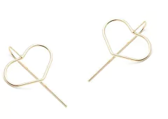 Brinco coração gancho banhado a ouro 18k - comprar online