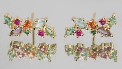 Brinco colorido banhado a ouro 18k