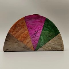Bolsa Clutch acrílico meia lua - Ananogueirasemijoias