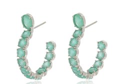 Meia argola pedras banhada a ouro 18k - comprar online