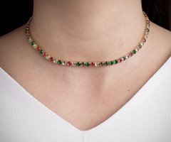 Choker colorida banhada a ouro 18k - comprar online