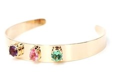 Bracelete cristais coloridos banhado a ouro 18k - comprar online