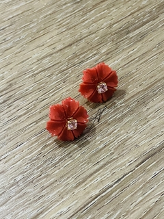 Brinco flor pedras coloridos - comprar online