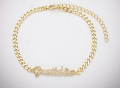 Pulseira GRATIDÃO banhada a ouro 18k
