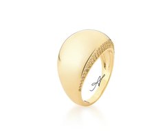 Anel liso lateral cravejada banhado ouro 18k